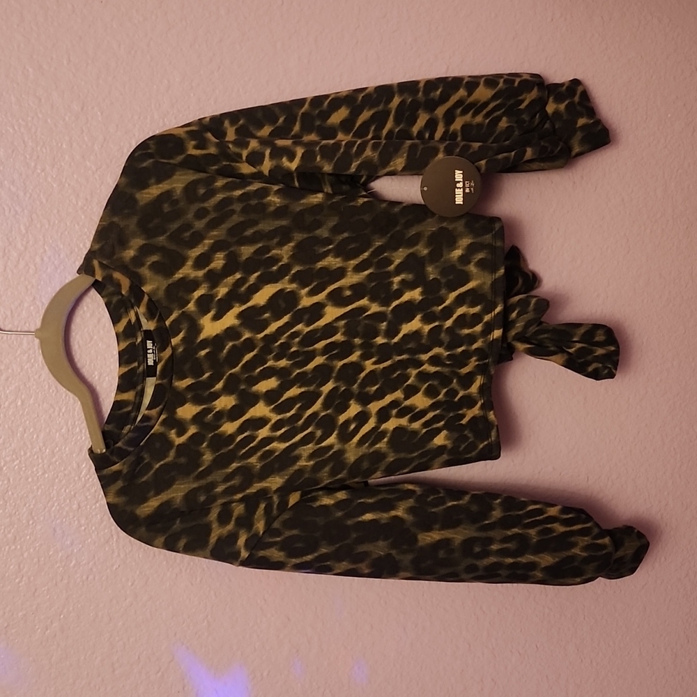 Jolie and Joy crop animal print sweater